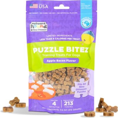 Nina Ottosson by Outward Hound Apple Bacon Puzzle Bitez Training Dog Treats, 7.5-oz bag