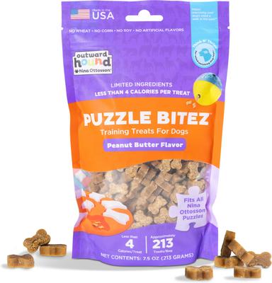 by Nina Ottosson Puzzle Bitez Pumpkin Flavored Dog Treats, 7.5-oz bag