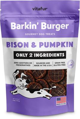 Barkin Burger Salmon & Pumpkin Dog Treat, 4-oz bag