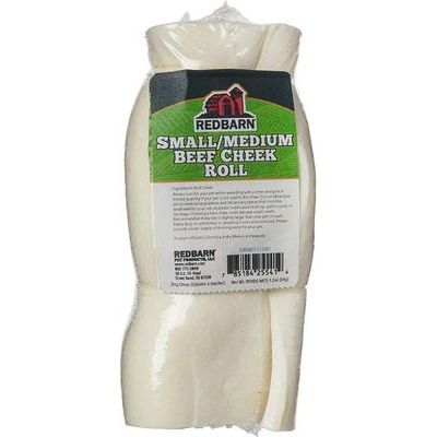 Rollito de mejilla de res masticable para perros, tamaño pequeño/mediano