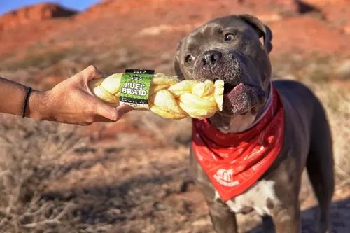 Puff Braid Beef Esophagus Large Dog Treat, 1 count