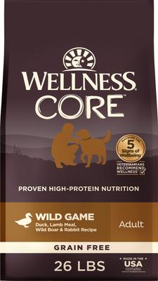 CORE Grain-Free Wild Game Duck, Lamb Meal, Boar & Rabbit Recipe Natural Dry Dog Food, 26-lb bag