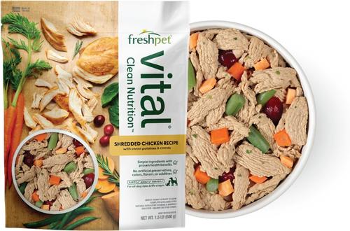 Vital Shredded Chicken Recipe with Sweet Potatoes & Carrots Fresh Dog Food, 1.5-lb bag, case of 4
