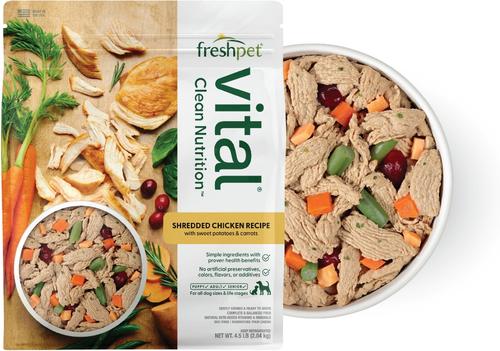 Vital Shredded Chicken Recipe with Sweet Potatoes & Carrots Fresh Dog Food, 1.5-lb bag, case of 4