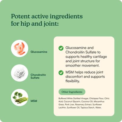 Morning Pork Flavored Soft Chew Hip & Joint Supplement for Dogs, 60 count