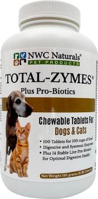 Suplemento masticable probiótico Total-Zymes Plus para perros y gatos, 100 unidades