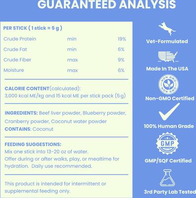 Berry Boost Natural Electrolytes & Hydration Mix Powder Supplement for Dogs, 12 count