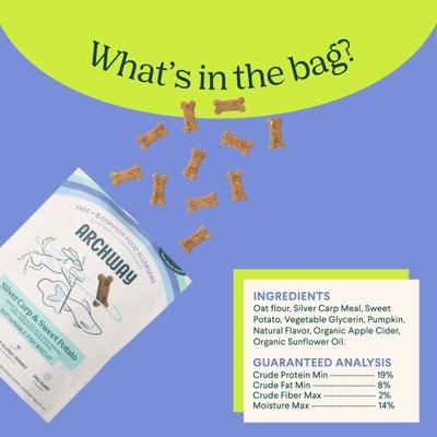 Silver Carp & Sweet Potato Biscuit Dog Treats, 5-oz bag