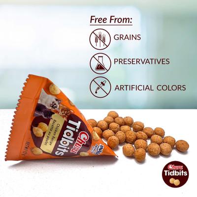Churu Tidbits - Golosinas sin cereales para gatos con atún y salmón, tubo de 0,42 oz, 8 unidades