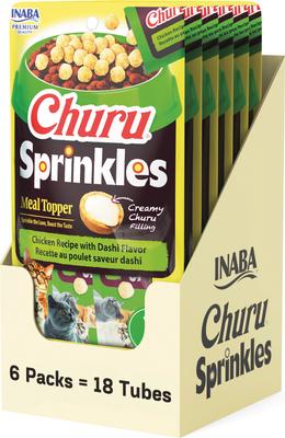 Churu Sprinkles Chicken Recipe with Dashi Flavor Grain-Free Cat Treats, 0.35-oz tube, 18 count