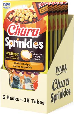 Churu Sprinkles Chicken Recipe with Dashi Flavor Grain-Free Cat Treats, 0.35-oz tube, 18 count