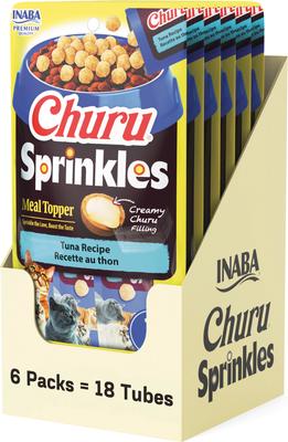 Churu Sprinkles - Golosinas para gatos sin cereales con receta de atún, tubo de 0,35 oz, 18 unidades