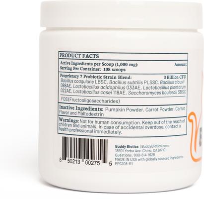 Probiotic + Prebiotics Powder Supplement for Cats, 108-g jar