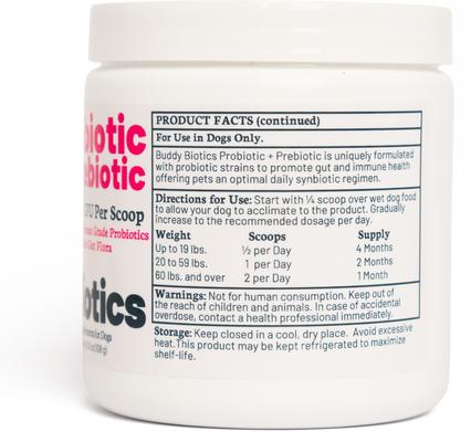 Probiotic + Prebiotic Powder Supplement for Dogs, 108-g jar