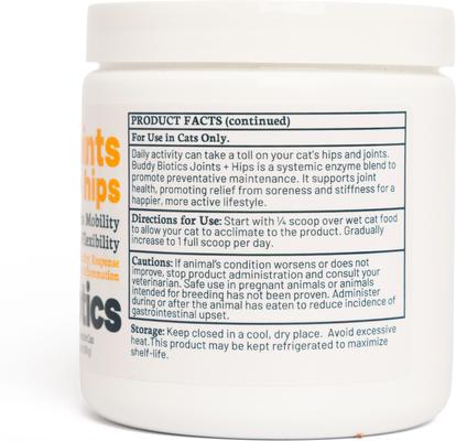 Joints + Hips Powder Supplement for Cats, 108-g jar