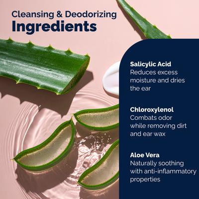 Octibliss Eliminador de suciedad y cera para perros y gatos, limpiador de oídos, botella de 8 onzas líquidas