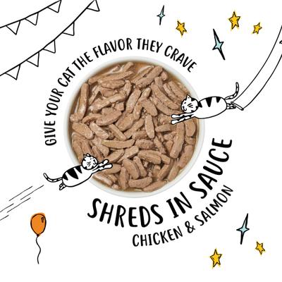 Shreds Chicken & Salmon Dinner in Gravy Canned Cat Food, 5.5-oz can, case of 24