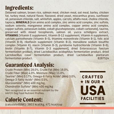 Healthy Grains Raw-Coated Kibble Real Salmon + Brown Rice Recipe Freeze-Dried Dry Dog Food, 10-lb bag