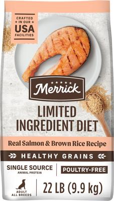 Limited Ingredient Diet Real Salmon & Brown Rice Recipe with Healthy Grains Dry Dog Food, 22-lb bag