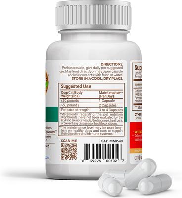 DH Digestive Health Probiotics Capsule Supplement for Dogs & Cats, 40 count