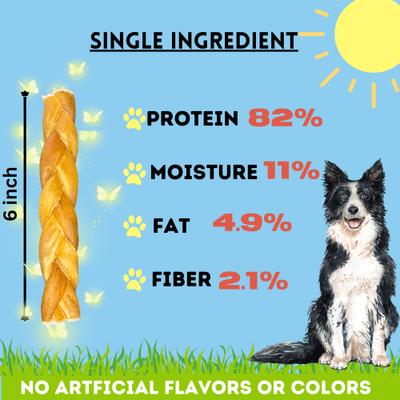 6-in Beef Collagen Braided Dog Treats, 6 count