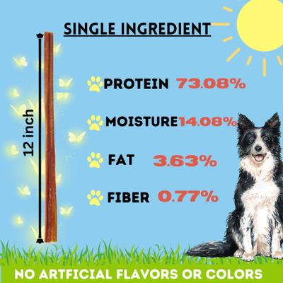 12-in Bully Sticks Dog Treats, Regular Size, 6 count