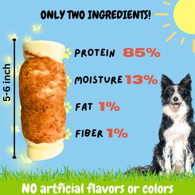 5 to 6-in Thick Chicken Wrapped Beef Cheek Roll Dog Treats, 2 count