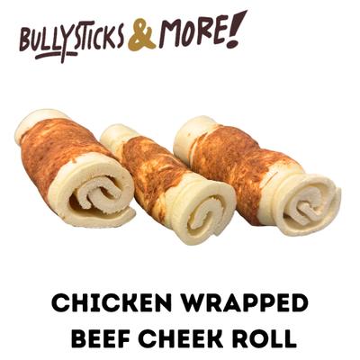 5 to 6-in Thick Chicken Wrapped Beef Cheek Roll Dog Treats, 2 count