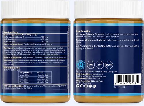 Calming Peanut Butter Supplement for Dogs, 12-oz jar