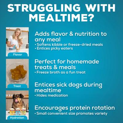 Beef Bone Broth Hip & Joint with Glucosamine Grain-Free Dog Food Topper, 16.9-oz box