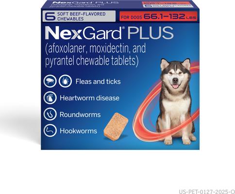 Chewables for Dogs, 66.1-132 lbs. (Red Box) 6 Chewable Tablets (6-mos. supply)