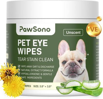 Hypoallergenic Dog & Cat Eye Wipes, 100 count