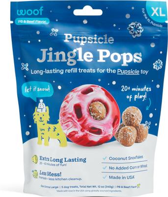 Pupsicle Jingle Pops Refills Peanut Butter Grain-Free Lickable Dog Treats, 7 count