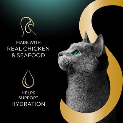 Selections Filets in Broth Chicken & Shrimp Recipe Grain-Free Cat Meal Complement, 1.3-oz tray, case of 12