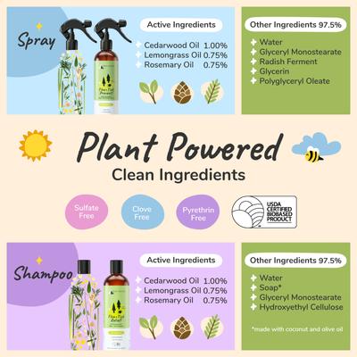 Flea+Tick Lemongrass Spray & Shampoo Maximum Protection Set for Dogs & Cats, 12-fl oz bottle