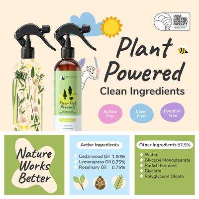 Flea+Tick Prevent Lemongrass Dog & Cat Spray, 12-fl oz bottle