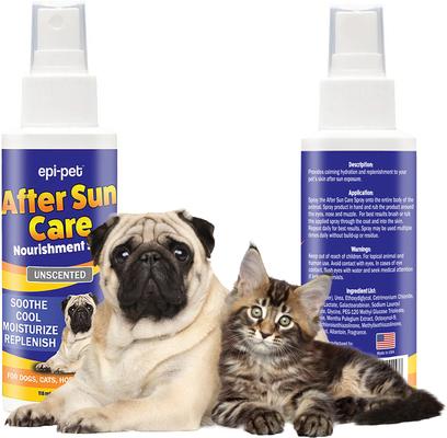 After Sun Care Unscented Dog & Cat Nourishment Spray, Blue/Orange/White, 4-fl oz bottle