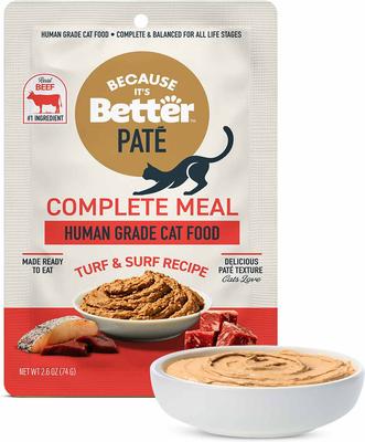 Comida húmeda para gatos Complete Meal Turkey Recipe Pate, bolsa de 2.6 oz, caja de 12