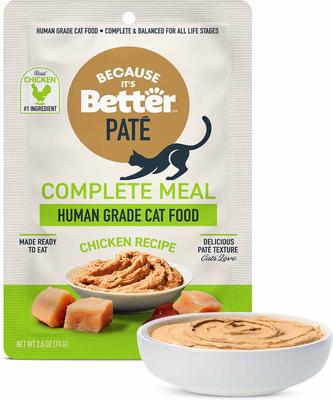 Complete Meal Chicken Recipe Pate Wet Cat Food, 2.6-oz pouch, case of 12