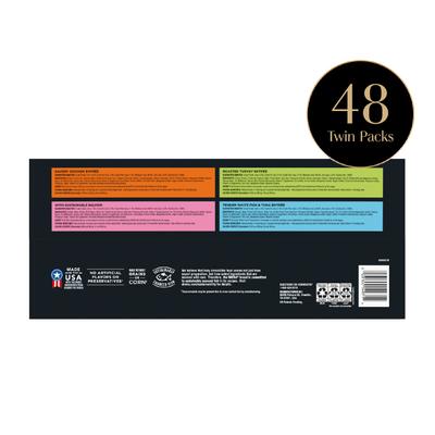 Comida húmeda para gatos Perfect Portions con pollo, pavo, atún y salmón, paquete variado, sin cereales, bandeja de 1,32 oz, caja de 48 paquetes dobles