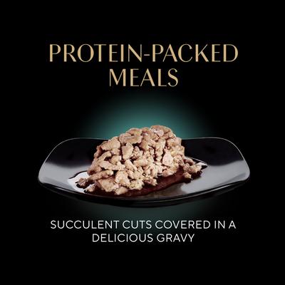 Perfect Portions Chicken, Turkey, Tuna & Salmon Variety Pack Grain-Free Chunks-In-Gravy Wet Cat Food, 2.64-oz tray, case of 48 twin-packs