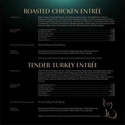 Perfect Portions Chicken, Turkey, Tuna & Salmon Variety Pack Grain-Free Chunks-In-Gravy Wet Cat Food, 2.64-oz tray, case of 48 twin-packs