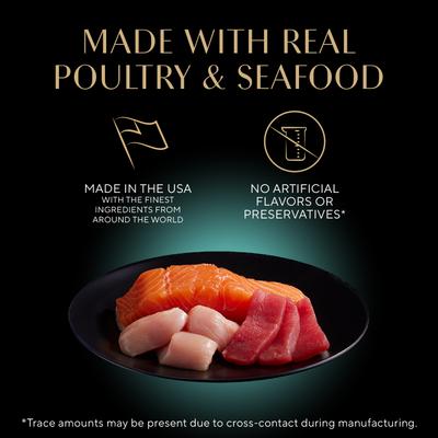 Perfect Portions Chicken, Turkey, Tuna & Salmon Variety Pack Grain-Free Chunks-In-Gravy Wet Cat Food, 2.64-oz tray, case of 48 twin-packs