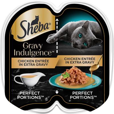Comida húmeda para gatos adultos sin cereales Gravy Indulgence Chicken Entree en salsa extra, lata de 2.64 oz, caja de 24