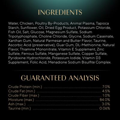 Comida húmeda para gatos adultos Perfect Portions Bistro Chicken in Alfredo Sauce, bandeja de 2.64 oz, caja de 24