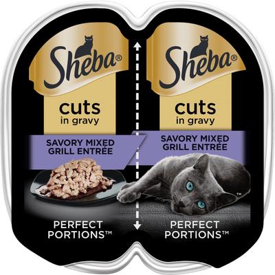 Perfect Portions Grain-Free Savory Mixed Grill Cuts in Gravy Entree Adult Wet Cat Food Trays, 2.6-oz, case of 24
