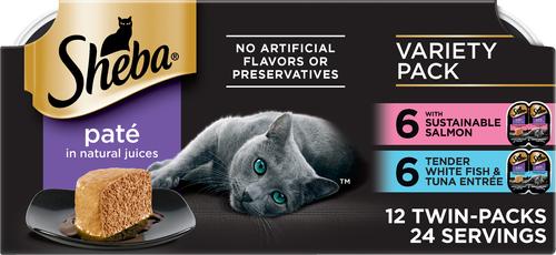 Perfect Portions Grain-Free Pate Signature Seafood Entree Adult Wet Cat Food Trays, 2.6-oz, case of 24