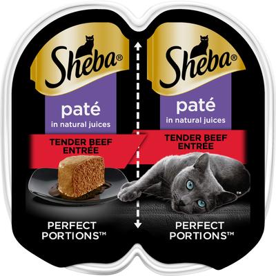 Perfect Portions Grain-Free Tender Beef Entree Pate Adult Wet Cat Food Trays, 2.6-oz, case of 24