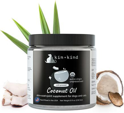 Raw Coconut Oil Skin & Coat Boost Dog & Cat Supplement, 8-fl oz bottle