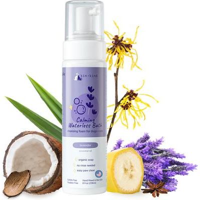 Champú calmante de lavanda natural para perros y gatos, sin agua, botella de 236 ml